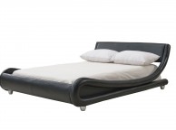 LPD Galaxy 5ft Kingsize Black Faux Leather Bed Frame Thumbnail