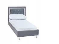 LPD Crystalle 3ft Single Grey Faux Leather Bed Frame Thumbnail