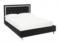 LPD Crystalle 5ft Kingsize Black Faux Leather Bed Frame Thumbnail