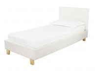 LPD Prado 3ft Single White Faux Leather Bed Frame Thumbnail