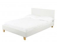 LPD Prado 4ft6 Double White Faux Leather Bed Frame Thumbnail