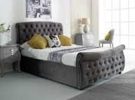 Flair Furnishings Lucinda 5ft Kingsize Silver Fabric Ottoman Bed Frame Thumbnail