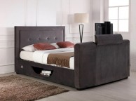 Flair Furnishings Juliet 5ft Kingsize Ottoman TV Bed In Silver Fabric Thumbnail