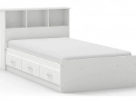 Flair Furnishings Matrix 3ft Single White Wooden Bed Frame With Drawers Thumbnail