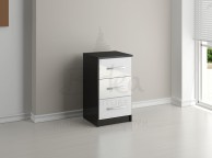 Birlea Lynx Black with White Gloss 3 Drawer Bedside Thumbnail