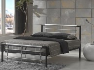 Metal Beds Atlanta 4ft6 Double Silver and Black Metal Bed Frame Thumbnail