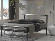 Metal Beds Atlanta 5ft Kingsize Silver and Black Metal Bed Frame Thumbnail