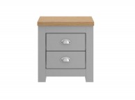 Birlea Winchester 2 Drawer Bedside In Grey And Oak Thumbnail