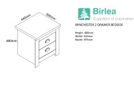 Birlea Winchester 2 Drawer Bedside In Cream And Oak Thumbnail