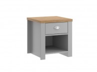 Birlea Winchester 1 Drawer Lamp Table In Grey And Oak Thumbnail