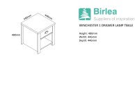 Birlea Winchester 1 Drawer Lamp Table In Grey And Oak Thumbnail