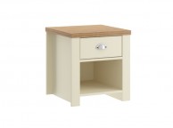 Birlea Winchester 1 Drawer Lamp Table In Cream And Oak Thumbnail