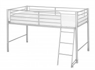 LPD Saturn Silver Metal Midsleeper Bed Thumbnail