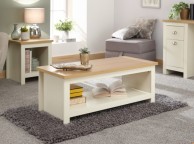 GFW Lancaster Coffee Table with Shelf in Cream Thumbnail
