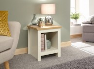 GFW Lancaster Side Table with Shelf in Cream Thumbnail