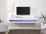 GFW Galicia White Gloss LED TV Unit 150cm Thumbnail