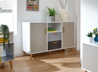 GFW Delta Large Sideboard in White and Grey Thumbnail