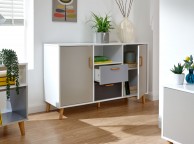 GFW Delta Large Sideboard in White and Grey Thumbnail
