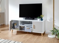 GFW Delta Large TV Unit in White and Grey Thumbnail