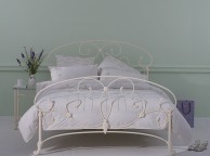 OBC Arigna 4ft 6 Double Glossy Ivory Bed Frame Thumbnail
