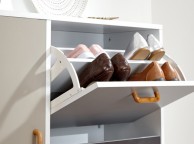 GFW Delta Shoe Cabinet in White and Grey Thumbnail