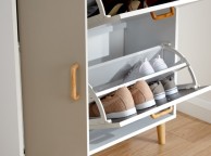 GFW Delta Shoe Cabinet in White and Grey Thumbnail