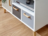 GFW Delta Small TV Unit in White and Grey Thumbnail