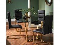 LPD Antibes Black Gloss Dining Table Set Thumbnail