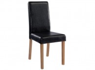 LPD Oakridge Pair Of Black Faux Leather Dining Chairs Thumbnail