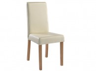 LPD Oakridge Pair Of Cream Faux Leather Dining Chairs Thumbnail