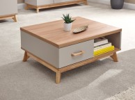 GFW Nordica 2 Drawer Coffee Table in Oak and Grey Thumbnail