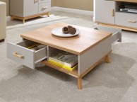 GFW Nordica 2 Drawer Coffee Table in Oak and Grey Thumbnail