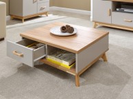 GFW Nordica 2 Drawer Coffee Table in Oak and Grey Thumbnail