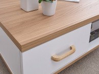 GFW Nordica 2 Drawer Coffee Table in Oak and White Thumbnail