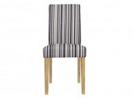 LPD Lorenzo Pair Of Striped Fabric Dining Chairs Thumbnail