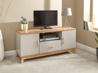 GFW Nordica Large TV Unit in Oak and Grey Thumbnail