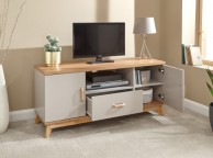 GFW Nordica Large TV Unit in Oak and Grey Thumbnail