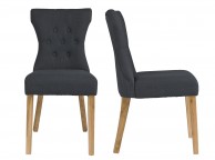 LPD Naples Pair Of Grey Fabric Dining Chairs Thumbnail