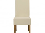 LPD Padstow Pair Of Cream Faux Leather Dining Chairs Thumbnail