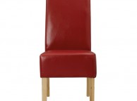 LPD Padstow Pair Of Red Faux Leather Dining Chairs Thumbnail