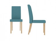 LPD Anna Pair Of Teal Fabric Dining Chairs Thumbnail