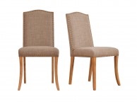 LPD Evesham Pair Of Beige Fabric Dining Chairs Thumbnail