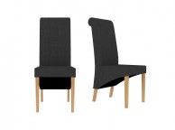 LPD Amelia Pair Of Grey Fabric Dining Chairs Thumbnail