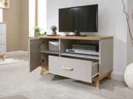 GFW Nordica Small TV Unit in Oak and Grey Thumbnail