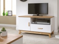 GFW Nordica Small TV Unit in Oak and White Thumbnail