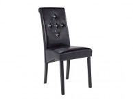 LPD Monroe Pair Of Black Faux Leather Dining Chairs Thumbnail