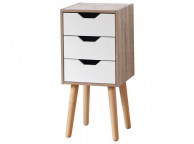 GFW Stockholm 3 Drawer Slim Chest White Oak Effect Thumbnail