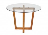 LPD Valencia Glass And Oak Finish Dining Table Thumbnail