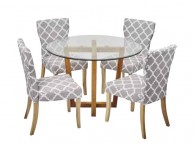 LPD Valencia Glass Dining Set With 4 Hugo Chairs Thumbnail