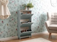 GFW Bergen Three Tier Shoe Cabinet in Grey Thumbnail